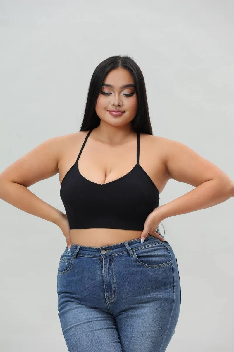 🌙 Plus Size Celestial Curve Dream Catcher Bralette: Black 1X/2X