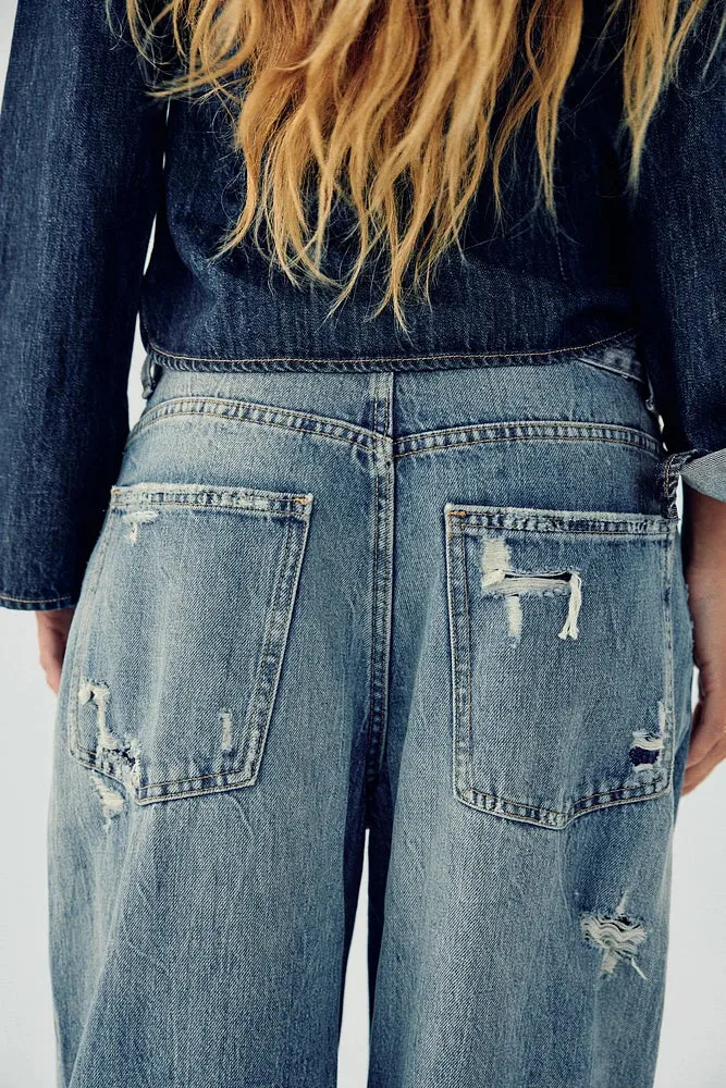 007 ZR ripped unisex baggy Jeans