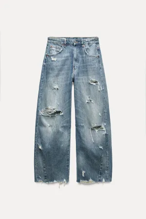007 ZR ripped unisex baggy Jeans