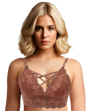 10036 - Seamless Fancy Net Bralette: Normal Padded, Non-Wire Support
