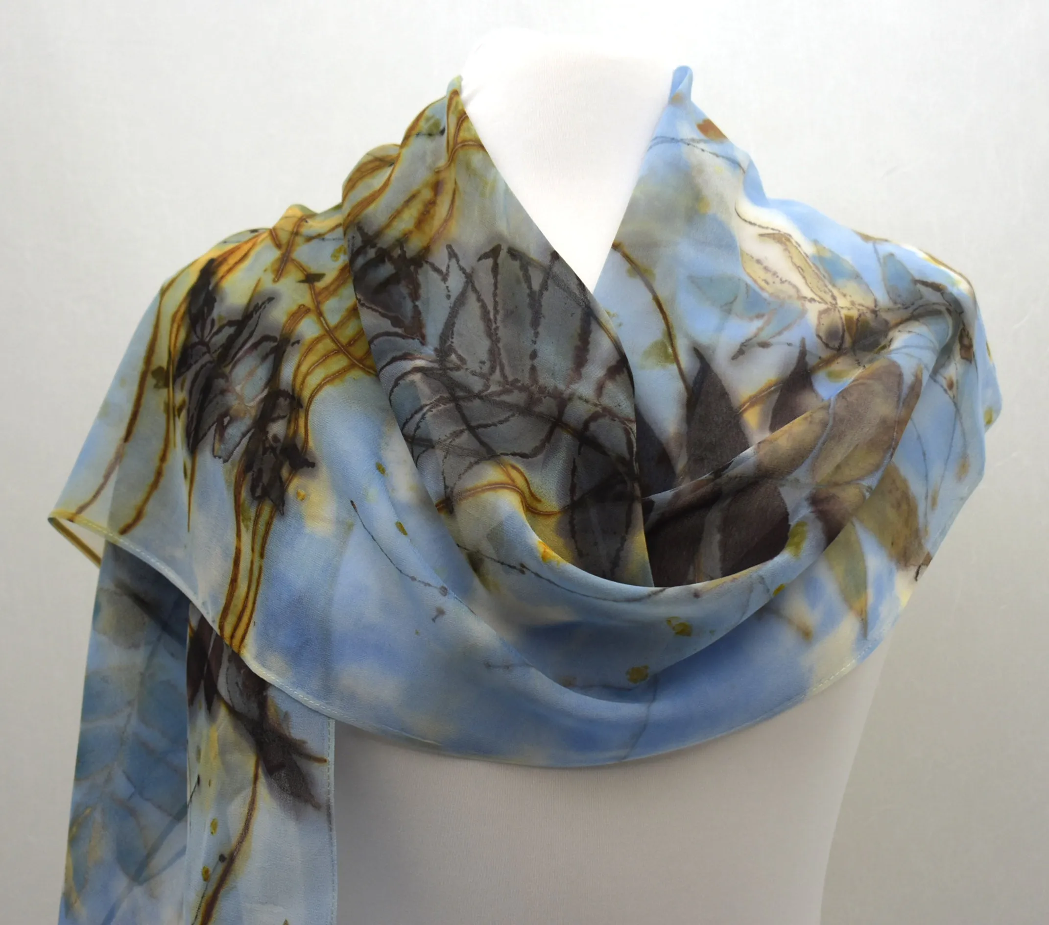 14 x 68 Hand Dyed Silk Scarf