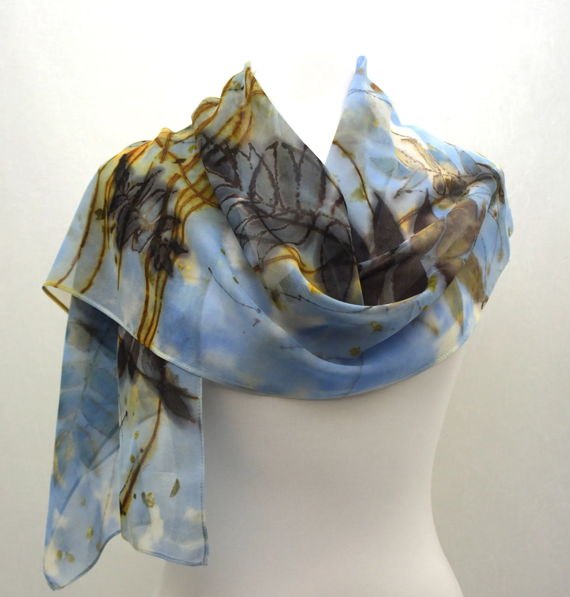 14 x 68 Hand Dyed Silk Scarf