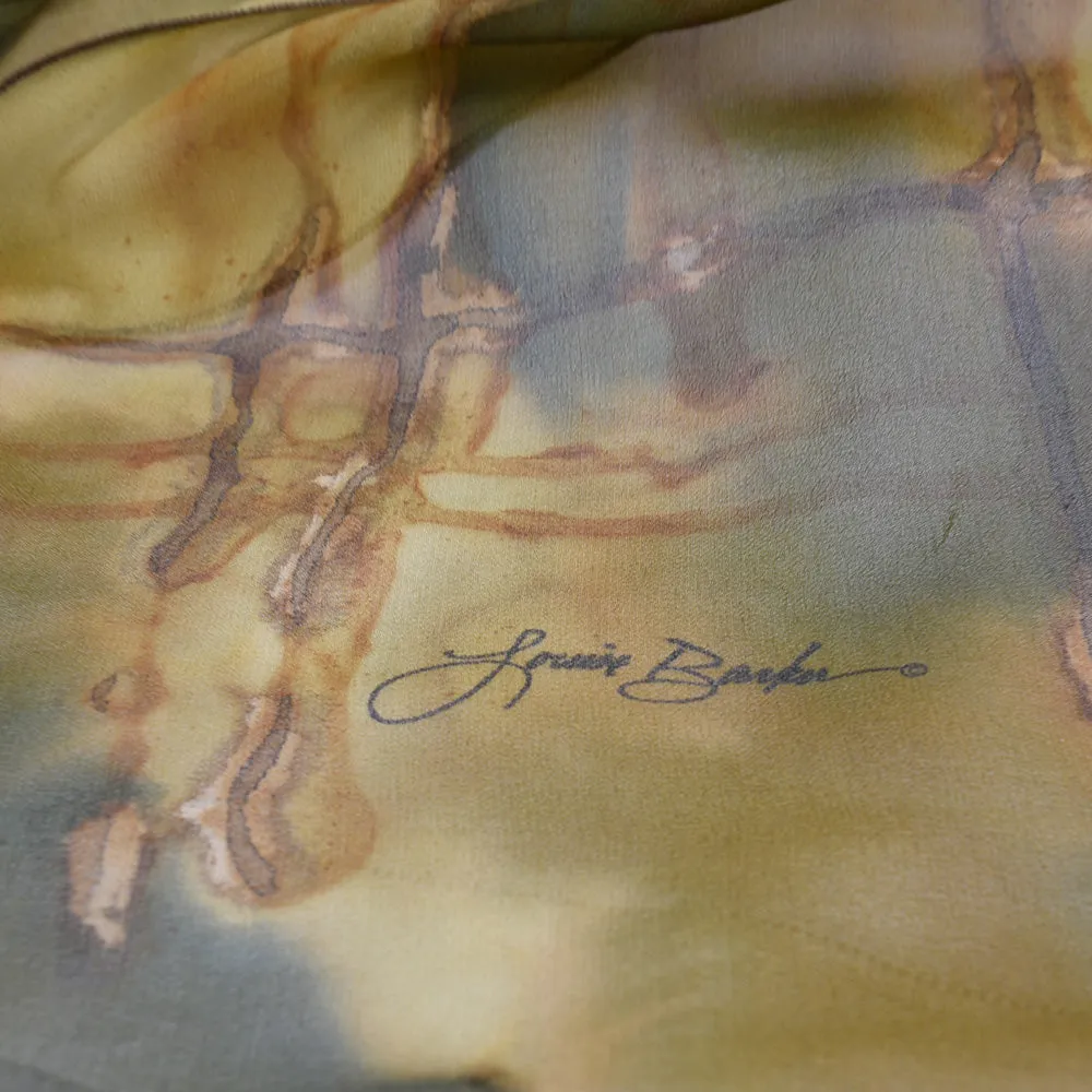 20" x 90"  Hand Dyed Silk Chiffon Scarf/Shawl
