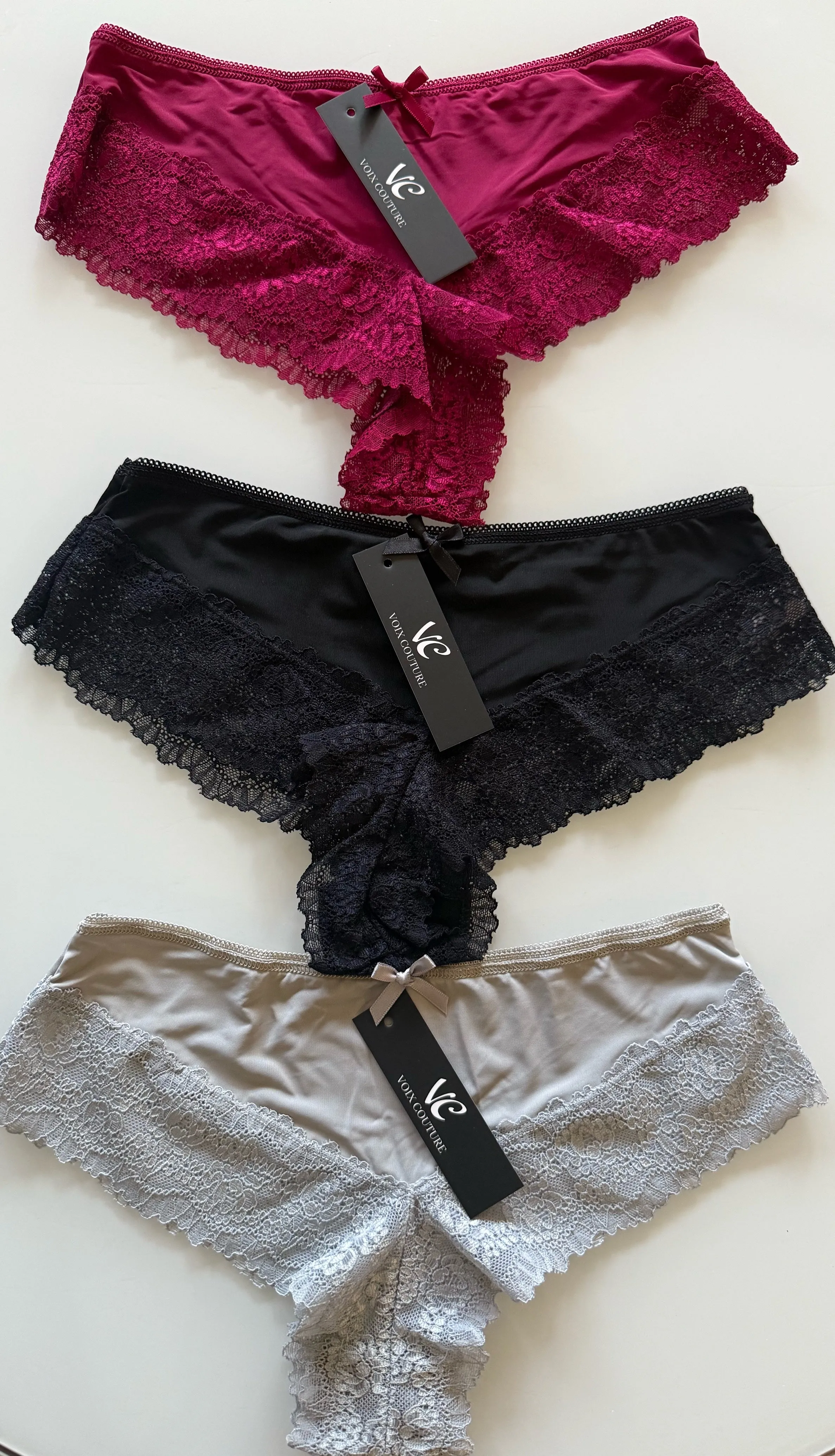 3 Lace Thong Panty Set