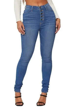 5 Button High Rise Skinny Jean