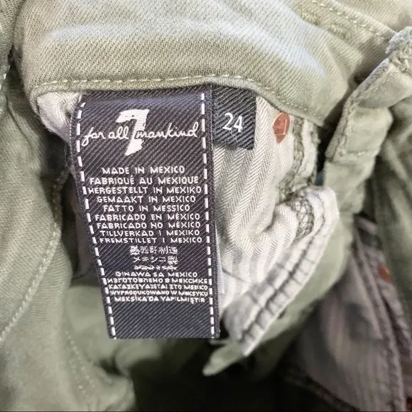 7 For All Mankind 7FAM Green Paperbag Jeans 24‎