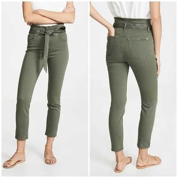 7 For All Mankind 7FAM Green Paperbag Jeans 24‎