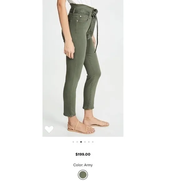 7 For All Mankind 7FAM Green Paperbag Jeans 24‎