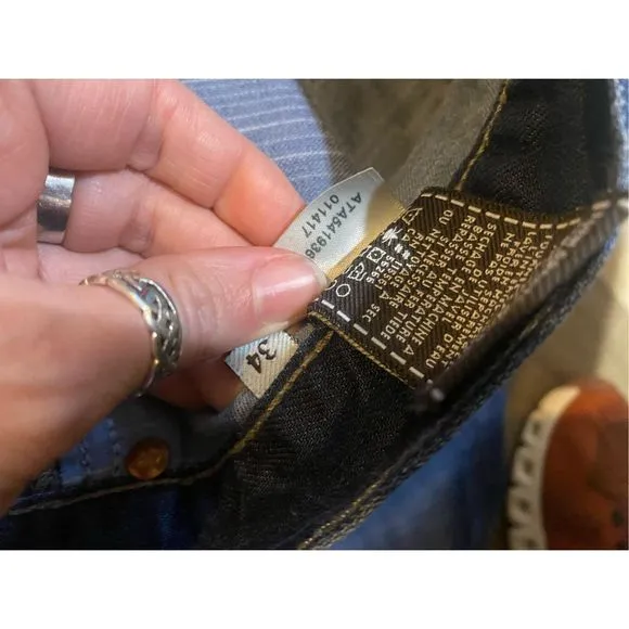 7 for All Mankind B(AIR) KIMMIE STRAIGHT IN RINSED INDIGO Jeans, US 14, MP $198