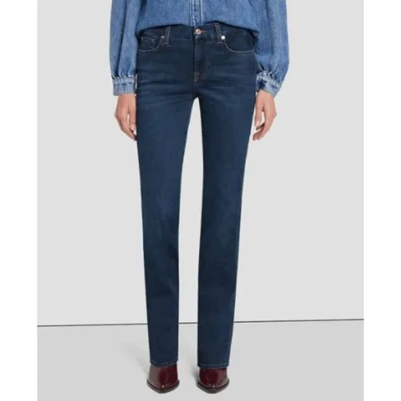 7 for All Mankind B(AIR) KIMMIE STRAIGHT IN RINSED INDIGO Jeans, US 14, MP $198