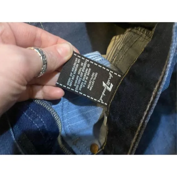 7 for All Mankind B(AIR) KIMMIE STRAIGHT IN RINSED INDIGO Jeans, US 14, MP $198