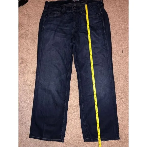 7 for All Mankind B(AIR) KIMMIE STRAIGHT IN RINSED INDIGO Jeans, US 14, MP $198
