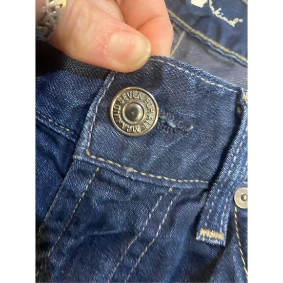 7 for All Mankind B(AIR) KIMMIE STRAIGHT IN RINSED INDIGO Jeans, US 14, MP $198