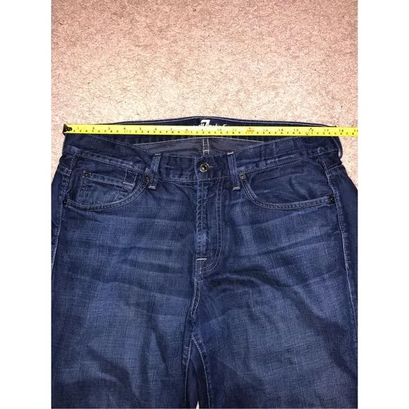 7 for All Mankind B(AIR) KIMMIE STRAIGHT IN RINSED INDIGO Jeans, US 14, MP $198