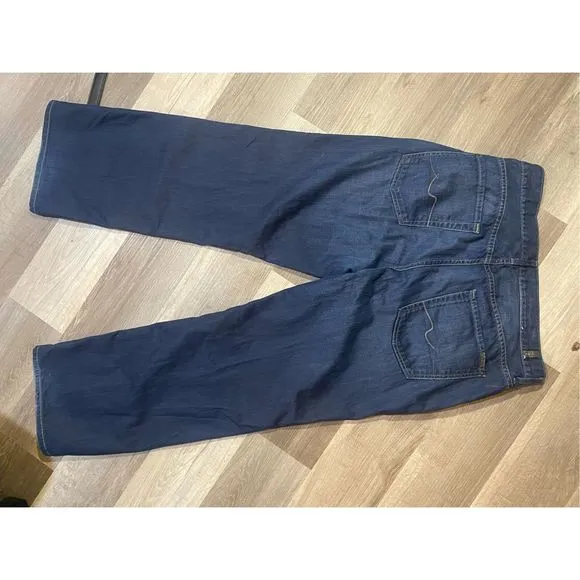 7 for All Mankind B(AIR) KIMMIE STRAIGHT IN RINSED INDIGO Jeans, US 14, MP $198