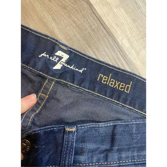 7 for All Mankind B(AIR) KIMMIE STRAIGHT IN RINSED INDIGO Jeans, US 14, MP $198