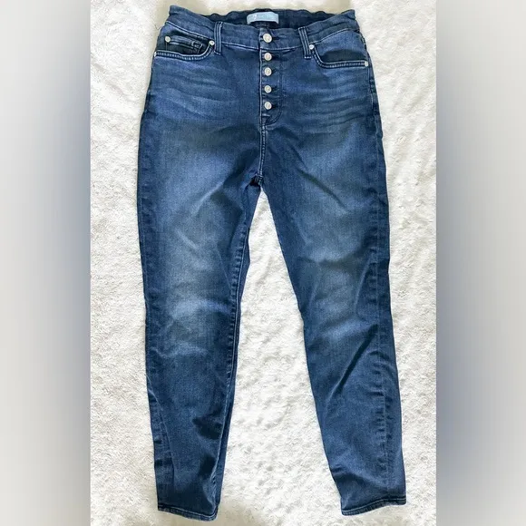 7 FOR ALL MANKIND Blair The High Waist Ankle Skinny Button Fly Jeans