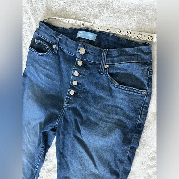 7 FOR ALL MANKIND Blair The High Waist Ankle Skinny Button Fly Jeans