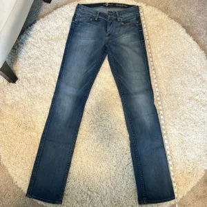 7 For All Mankind Womens Stretch Straight Leg Pockets Denim Jeans Blue Size 28