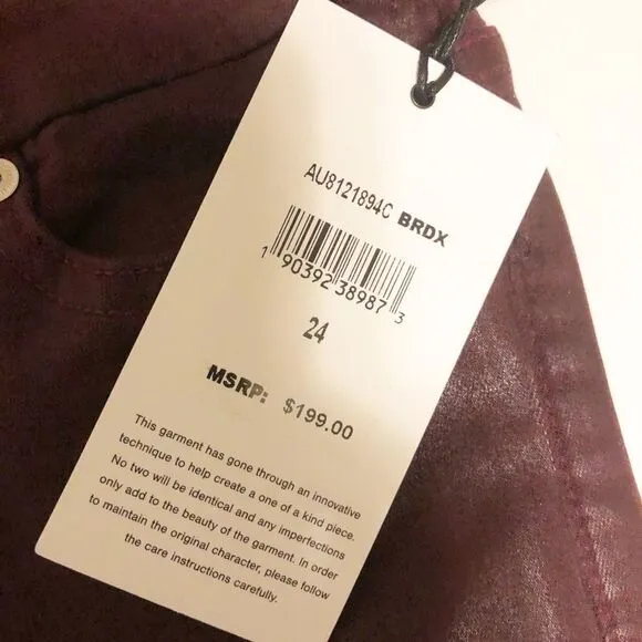 7FAM Super Skinny Coated Ankle Jeans