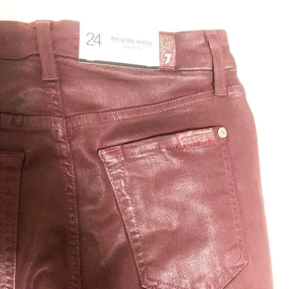 7FAM Super Skinny Coated Ankle Jeans