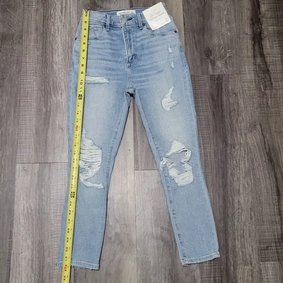 Abercrombie &amp; Fitch High Rise Super Skinny Ankle Jeans Extra Short