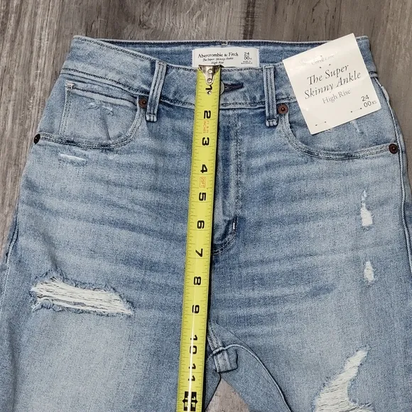 Abercrombie &amp; Fitch High Rise Super Skinny Ankle Jeans Extra Short