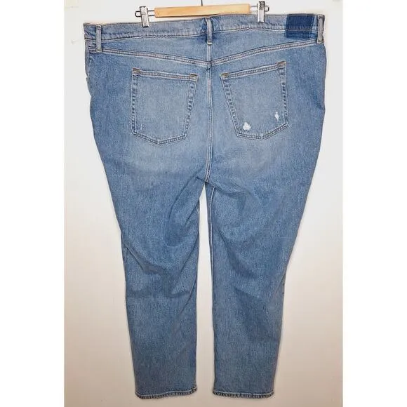 Abercrombie &amp; Fitch The 90s Straight Ultra High Rise Jeans Cross Front 37 / 24 R