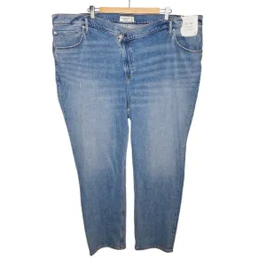 Abercrombie &amp; Fitch The 90s Straight Ultra High Rise Jeans Cross Front 37 / 24 R