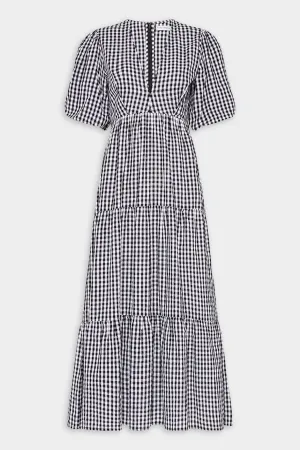 Aberdeen Midi Dress in Varsha Gingham Black
