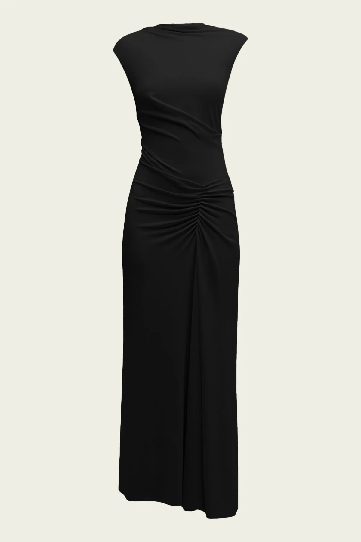 Acacia Sleeveless Midi Dress in Black