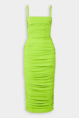 Adler Midi Dress in Chartreuse