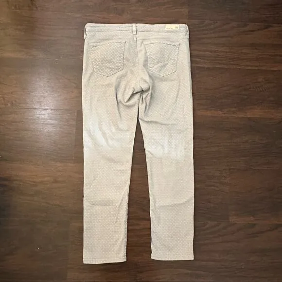 Adriano Goldschmied light gray &amp; white polka dot the Stevie ankle jeans size 31