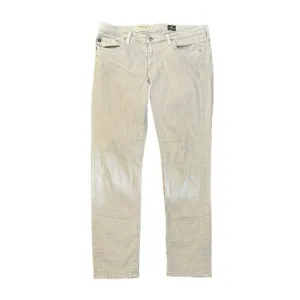 Adriano Goldschmied light gray &amp; white polka dot the Stevie ankle jeans size 31