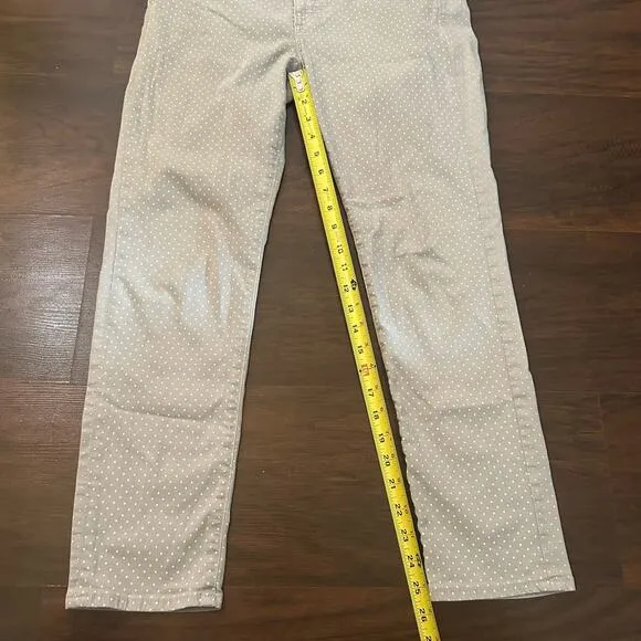 Adriano Goldschmied light gray &amp; white polka dot the Stevie ankle jeans size 31