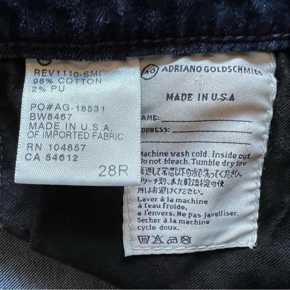 AG Adriano Goldschmied Stilt Cigarette Jeans, Size 28