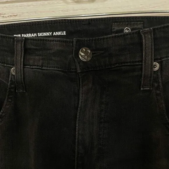AG Jeans Farrah Black Skinny Ankle Jeans, EUC, Size 29, MSRP $228
