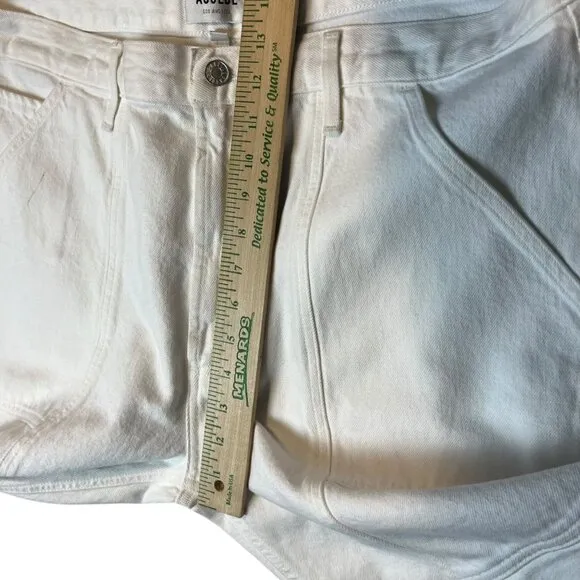 AGOLDE Cooper Cargo Jeans Women's 34 Milkshake Straight Leg Full Length Denim