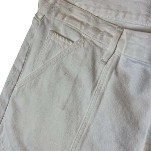 AGOLDE Cooper Cargo Jeans Women's 34 Milkshake Straight Leg Full Length Denim