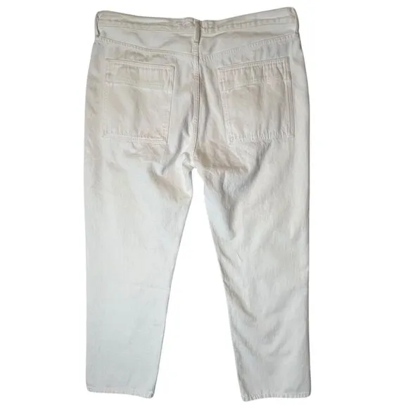 AGOLDE Cooper Cargo Jeans Women's 34 Milkshake Straight Leg Full Length Denim