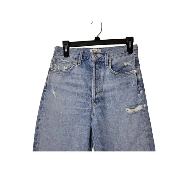 AGOLDE Jeans 90s Grunge Pinch Waist High Rise Loose Fit Ripped Button Fly USA