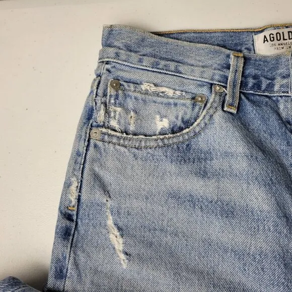 AGOLDE Jeans 90s Grunge Pinch Waist High Rise Loose Fit Ripped Button Fly USA