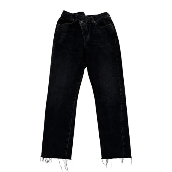 Agolde Jeans Crisscross Straight Size 30 Washed Black Denim