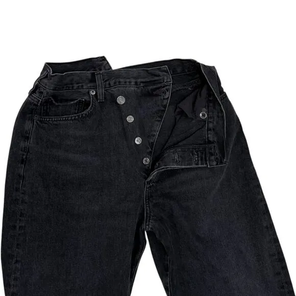 Agolde Jeans Crisscross Straight Size 30 Washed Black Denim