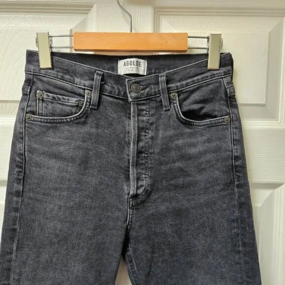 AGOLDE Nico Washed Black High-Rise Skinny Jeans