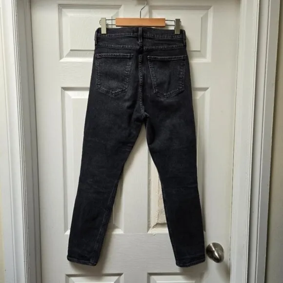 AGOLDE Nico Washed Black High-Rise Skinny Jeans