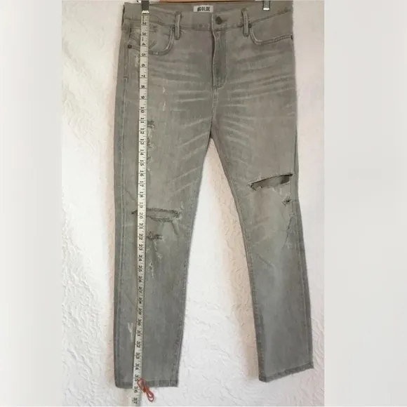 AGOLDE Sophie High Waisted High Rise Crop Gray Ripped Distressed Jeans Size 30