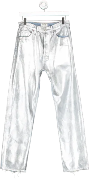 AGOLDE Straight Leg Metallic Jeans W27
