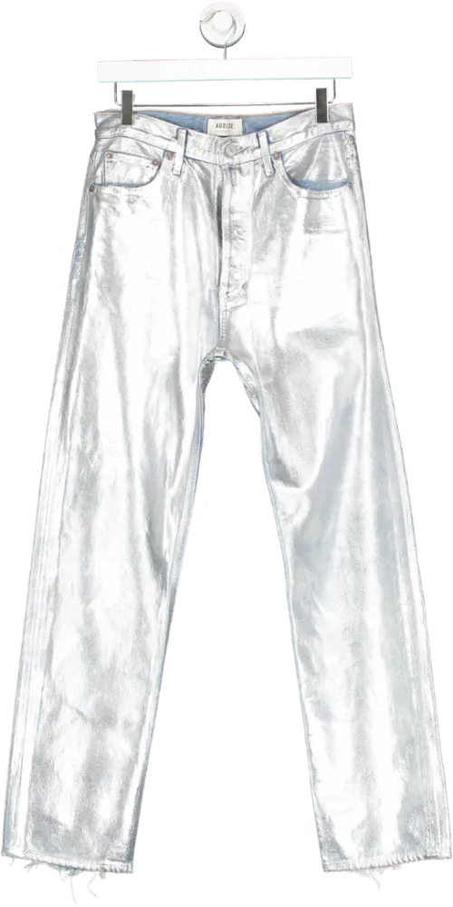 AGOLDE Straight Leg Metallic Jeans W27