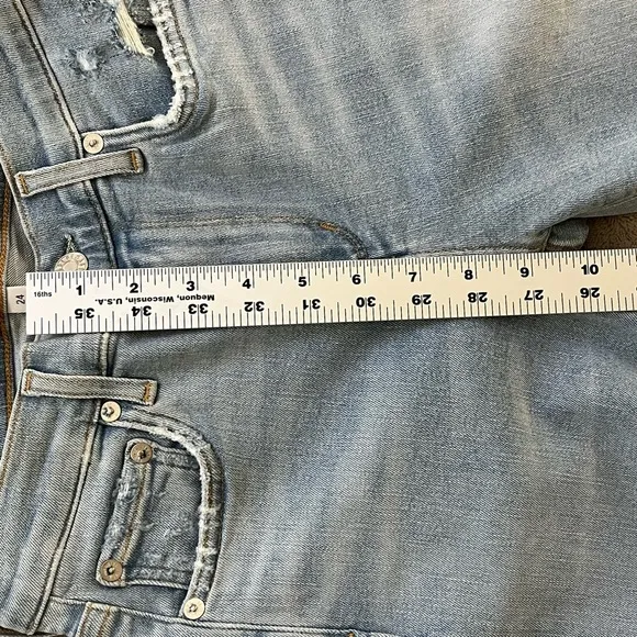 Agolde Women's Blue Parallel High-Rise Cropped Skinny Jeans Pants Size 24